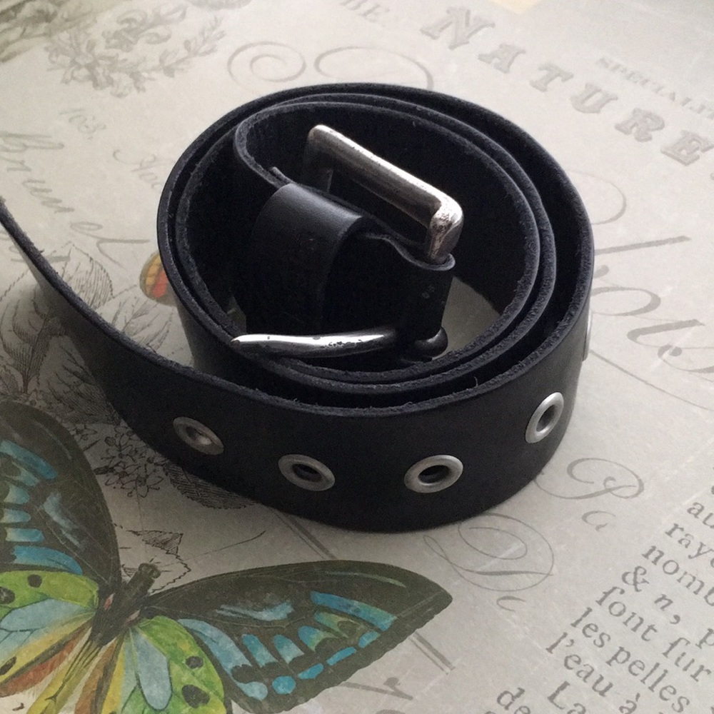 Ralph Lauren genuine leather silver buckle black belt
